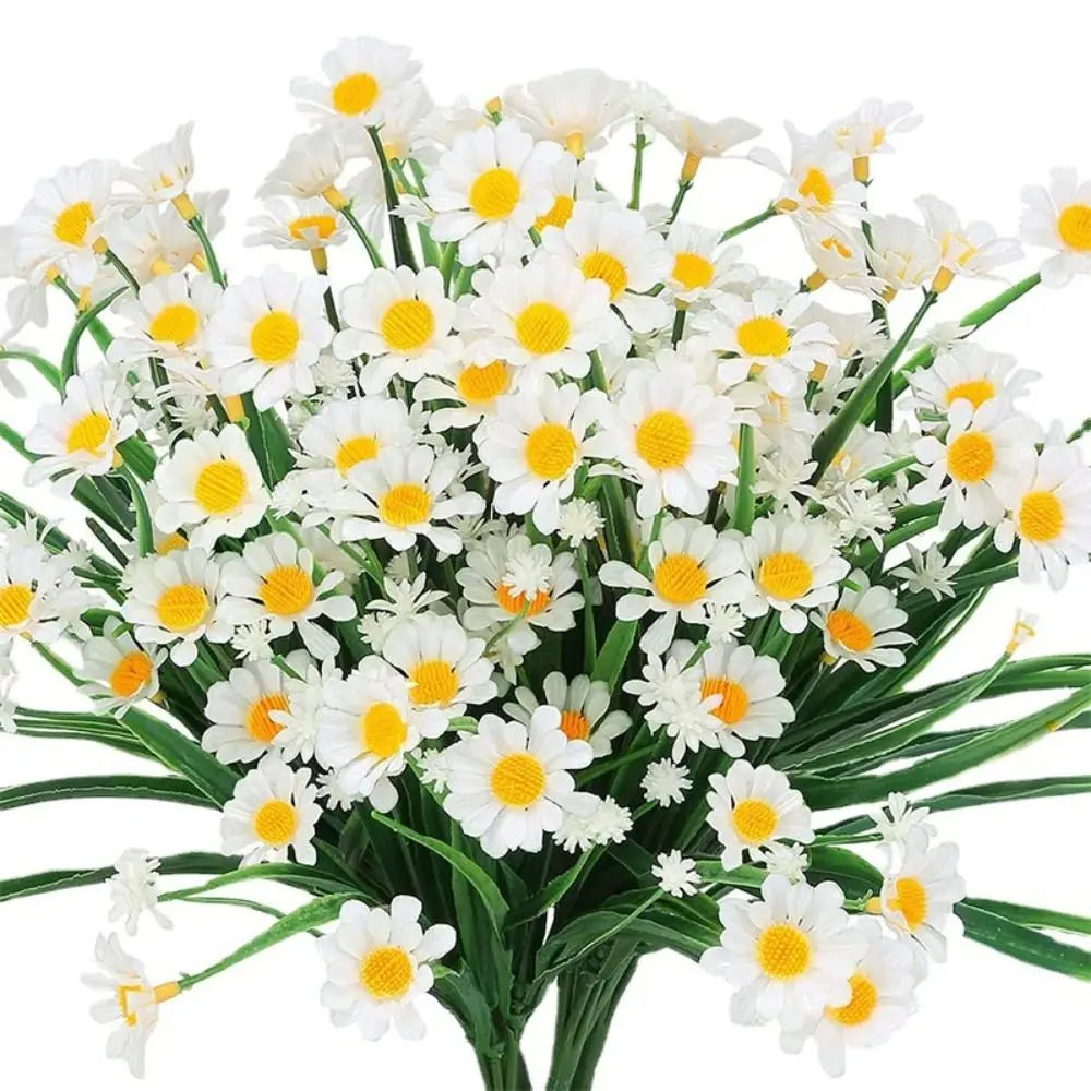 Realistic Plastic Small Daisy UV Resistant Colorfast Fake Plants Colorful Artificial Flowers Home in/Outdoor Garden Decor