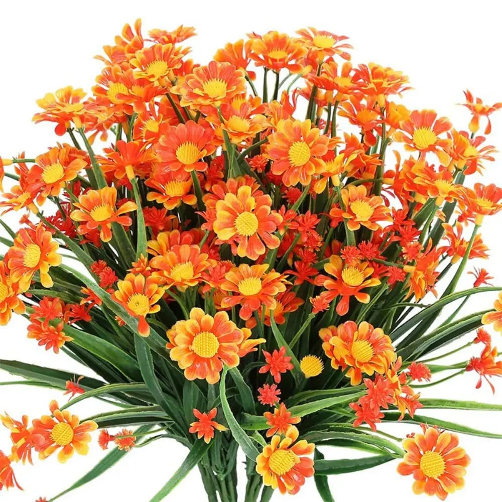Realistic Plastic Small Daisy UV Resistant Colorfast Fake Plants Colorful Artificial Flowers Home in/Outdoor Garden Decor