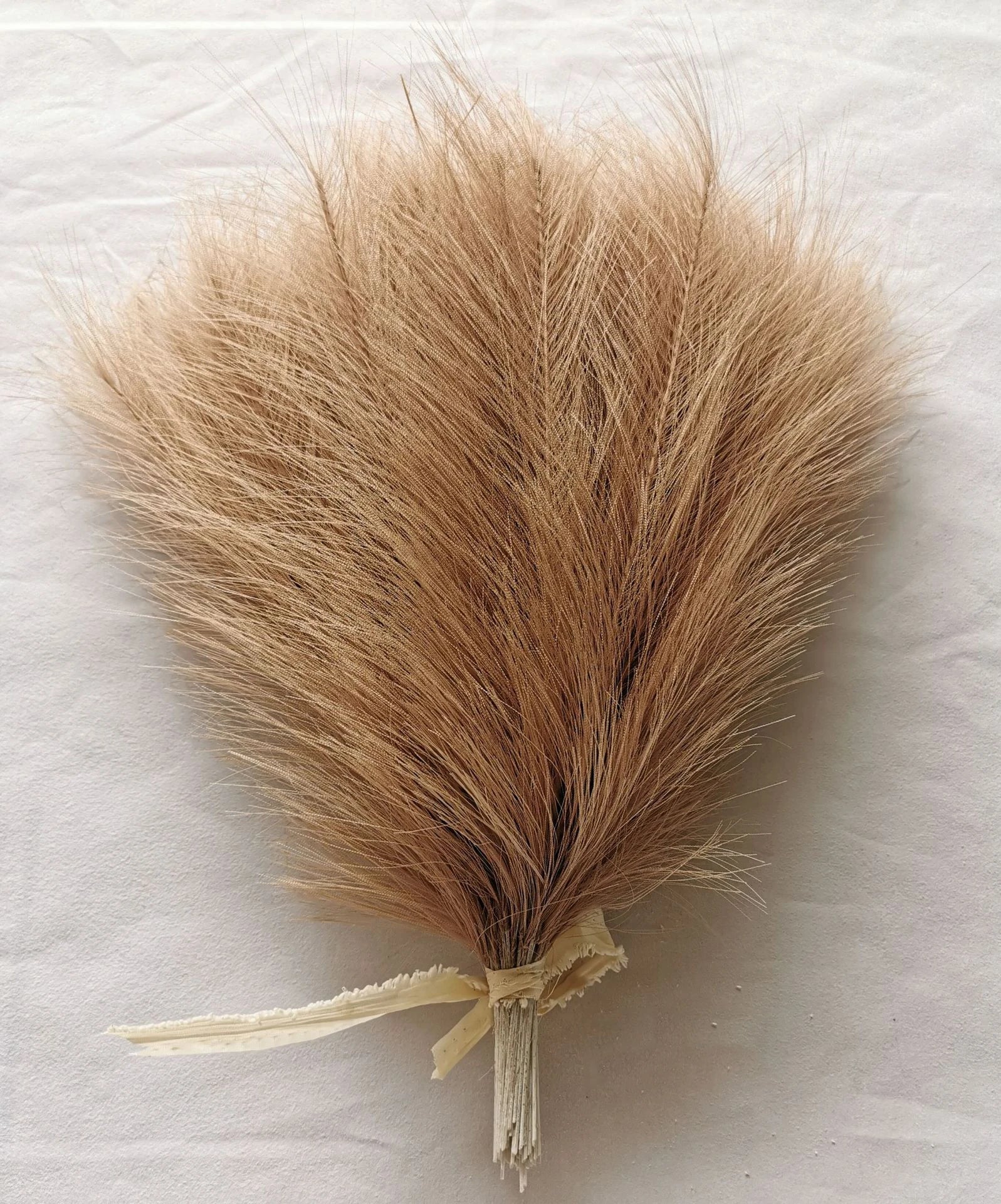 Artificial Brown Pampas Grass Fake Flowers Silk Reed Simulated Feather Wedding Decoration Bouquet Home Decor Floral Arrange DIY