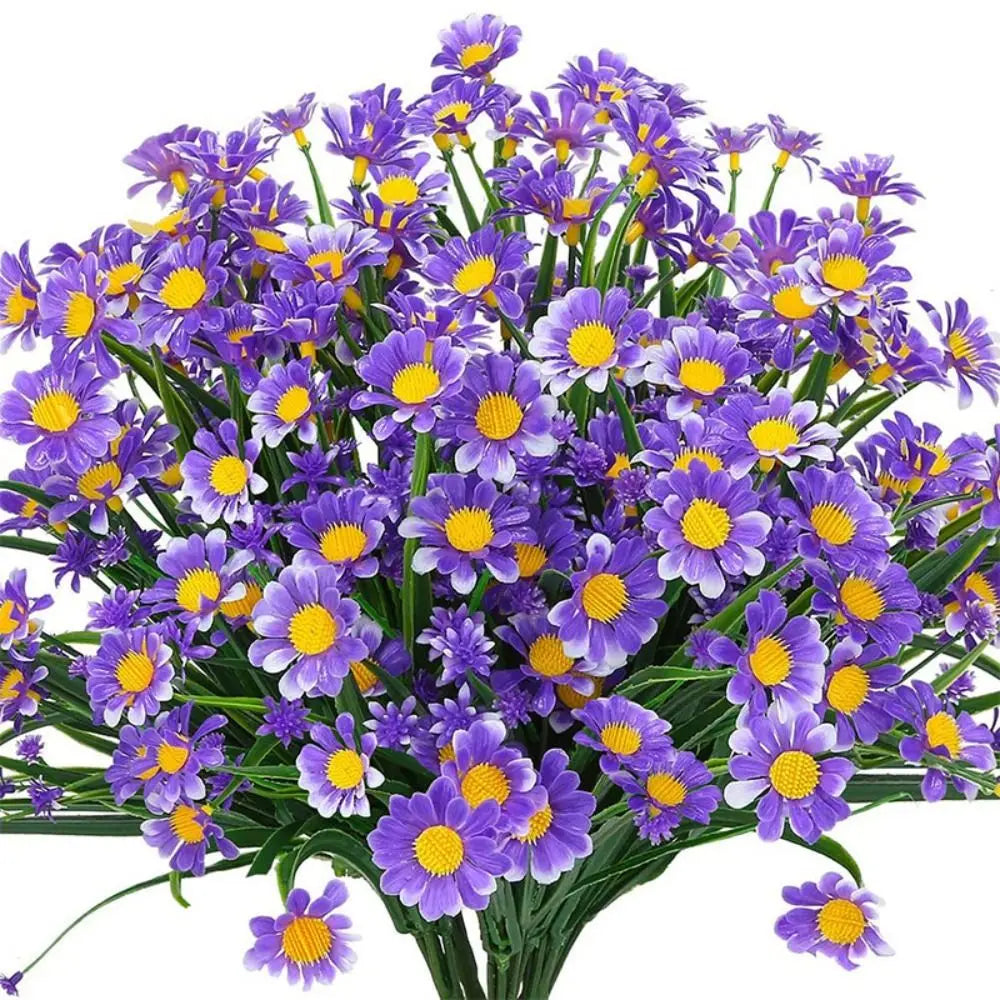 Realistic Plastic Small Daisy UV Resistant Colorfast Fake Plants Colorful Artificial Flowers Home in/Outdoor Garden Decor
