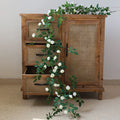 Artificial Fake Vine Ivy Garland, Silk Rose Hanging Plants, Fake Flowers for Wedding Home Garden Wall Arch Decor