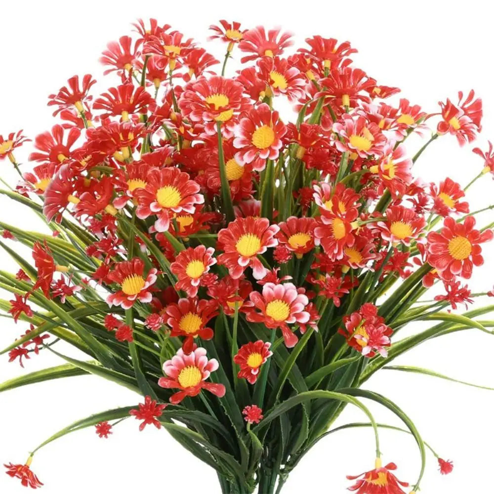 Realistic Plastic Small Daisy UV Resistant Colorfast Fake Plants Colorful Artificial Flowers Home in/Outdoor Garden Decor