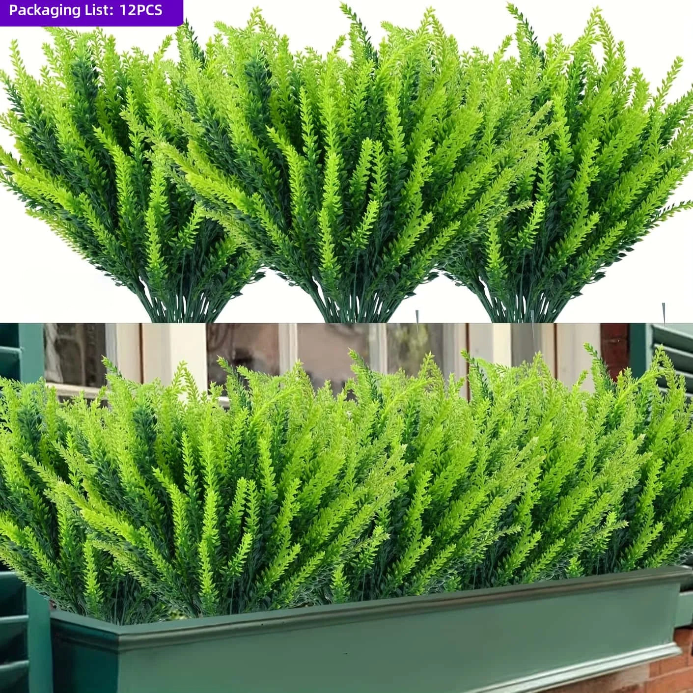 12pcs Artificial Lavender Flower Bouquets - Realistic Plastic Flowers for Home, Garden, Wedding, Holiday, Party Decor