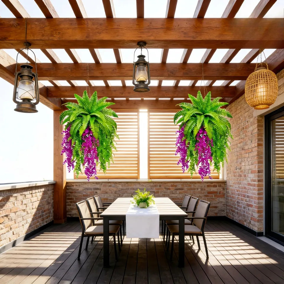 5PC DIY Combination of Artificial Boston Fern and Persian Violet Wall-mounted Persian Ivy Vine Plants Green Wall Plant 2026