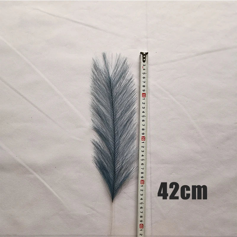 Artificial Brown Pampas Grass Fake Flowers Silk Reed Simulated Feather Wedding Decoration Bouquet Home Decor Floral Arrange DIY