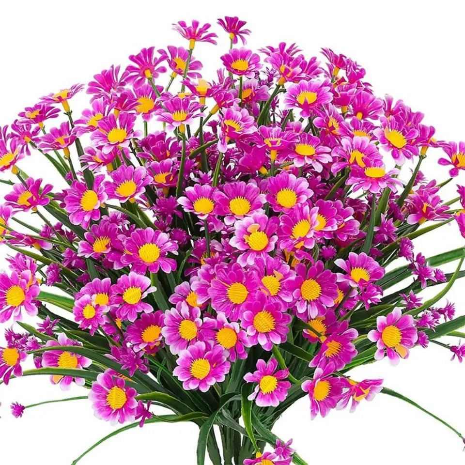 Realistic Plastic Small Daisy UV Resistant Colorfast Fake Plants Colorful Artificial Flowers Home in/Outdoor Garden Decor