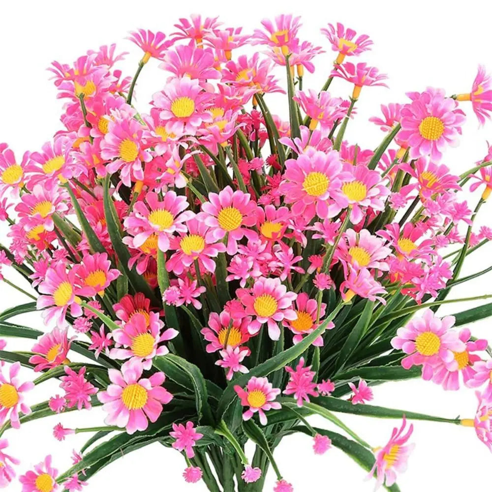Realistic Plastic Small Daisy UV Resistant Colorfast Fake Plants Colorful Artificial Flowers Home in/Outdoor Garden Decor