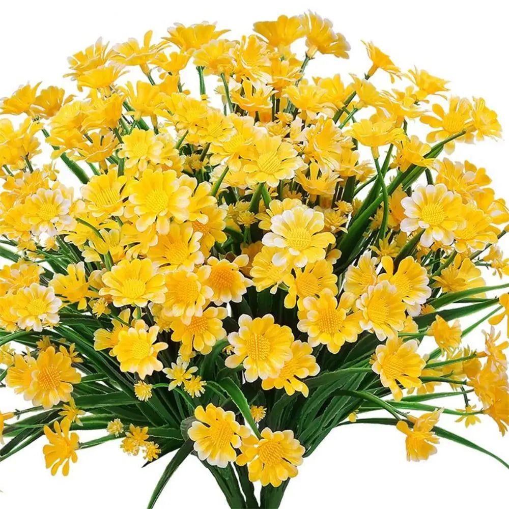 Realistic Plastic Small Daisy UV Resistant Colorfast Fake Plants Colorful Artificial Flowers Home in/Outdoor Garden Decor