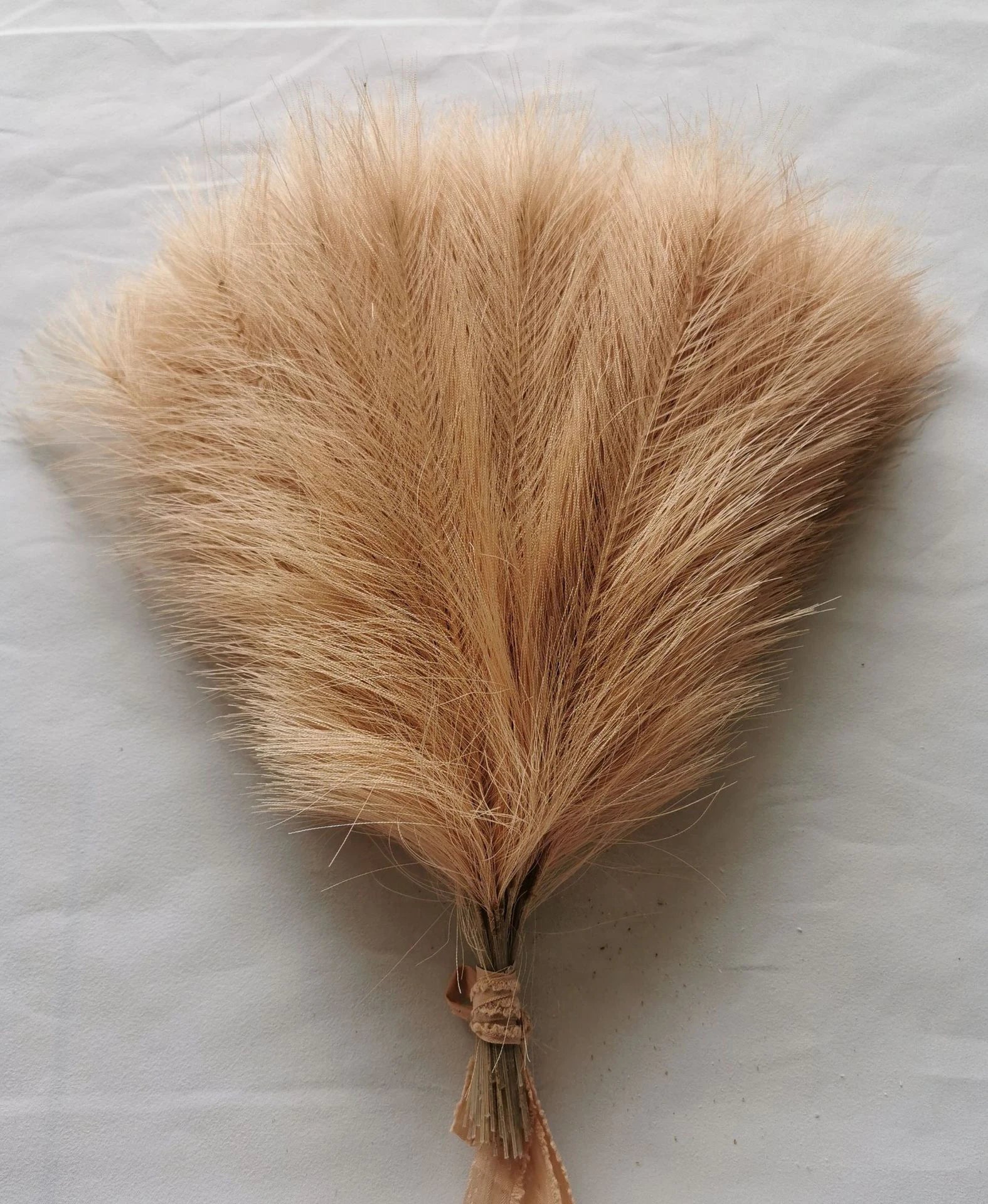 Artificial Brown Pampas Grass Fake Flowers Silk Reed Simulated Feather Wedding Decoration Bouquet Home Decor Floral Arrange DIY