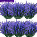 12pcs Artificial Lavender Flower Bouquets - Realistic Plastic Flowers for Home, Garden, Wedding, Holiday, Party Decor