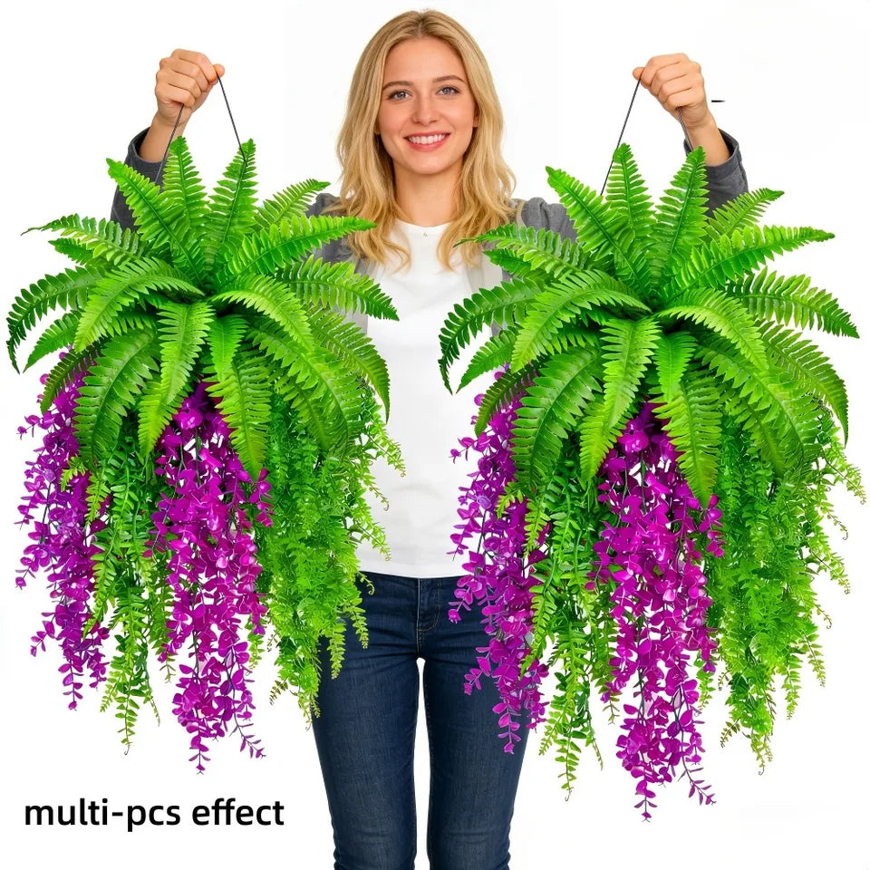 5PC DIY Combination of Artificial Boston Fern and Persian Violet Wall-mounted Persian Ivy Vine Plants Green Wall Plant 2026