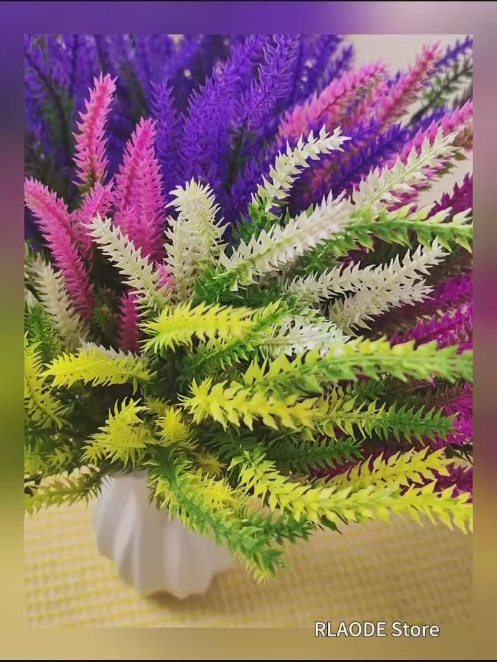 12pcs Artificial Lavender Flower Bouquets - Realistic Plastic Flowers for Home, Garden, Wedding, Holiday, Party Decor