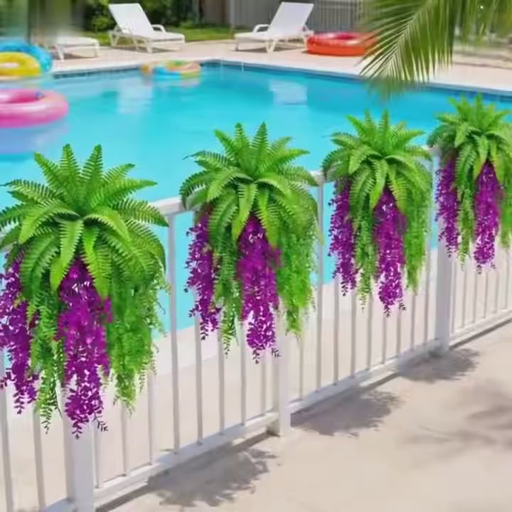 5PC DIY Combination of Artificial Boston Fern and Persian Violet Wall-mounted Persian Ivy Vine Plants Green Wall Plant 2026